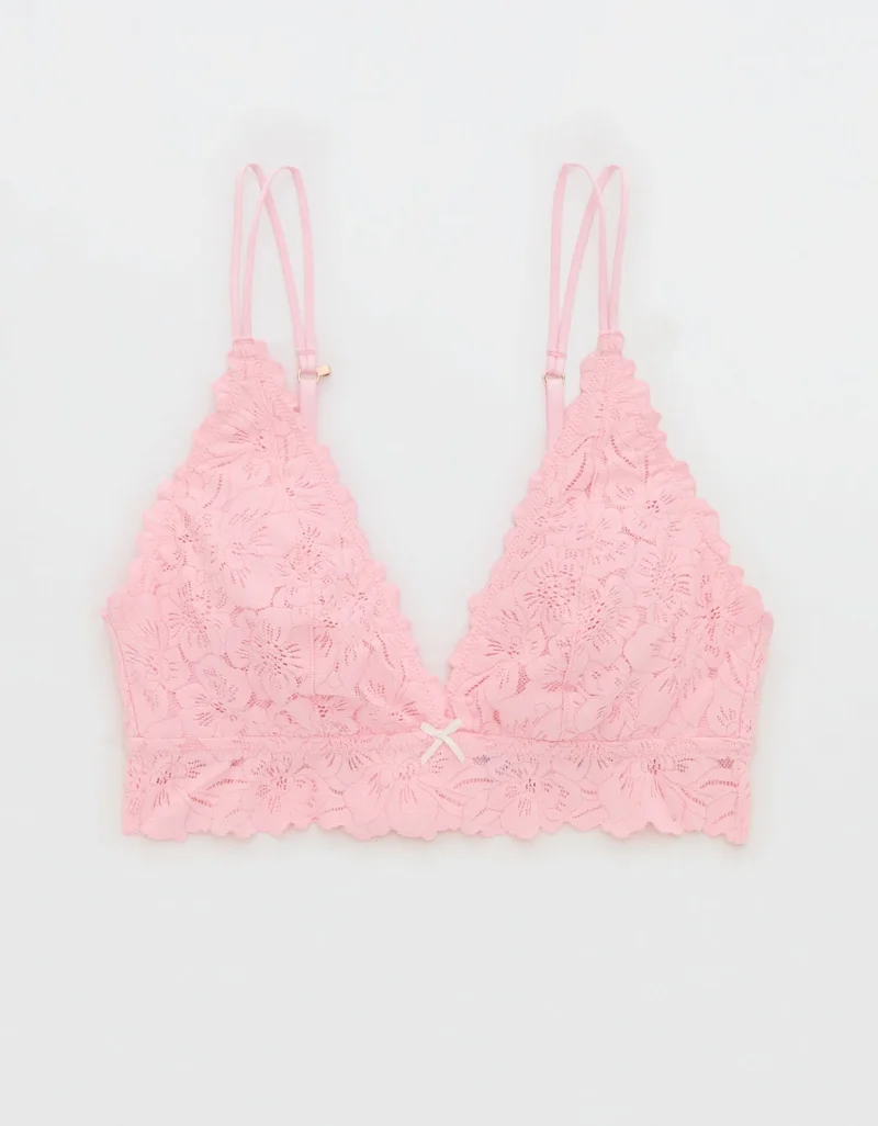 Aerie  Aerie Show Off Rosey Lace Padded Plunge Bralette for Women | Best Price UAE